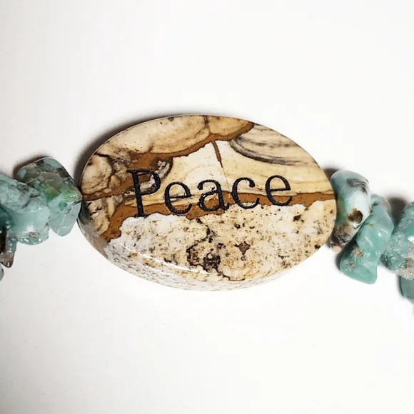 Turquoise Jasper Peace Bracelet - Picture 3 of 6